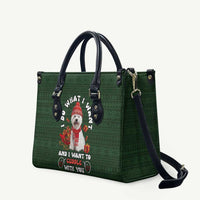 West Highland White Terrier Christmas Leather Bag Xmas Holiday Patterns - Wonder Print Shop