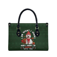 West Highland White Terrier Christmas Leather Bag Xmas Holiday Patterns - Wonder Print Shop