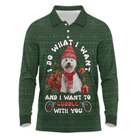 West Highland White Terrier Christmas Long Sleeve Polo Shirt Xmas Holiday Patterns - Wonder Print Shop