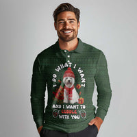 West Highland White Terrier Christmas Long Sleeve Polo Shirt Xmas Holiday Patterns - Wonder Print Shop