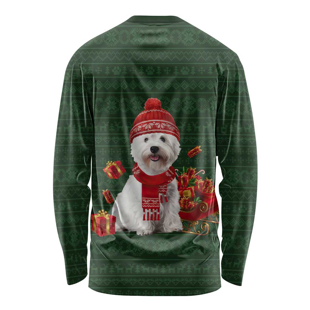 West Highland White Terrier Christmas Long Sleeve Shirt Xmas Holiday Patterns - Wonder Print Shop