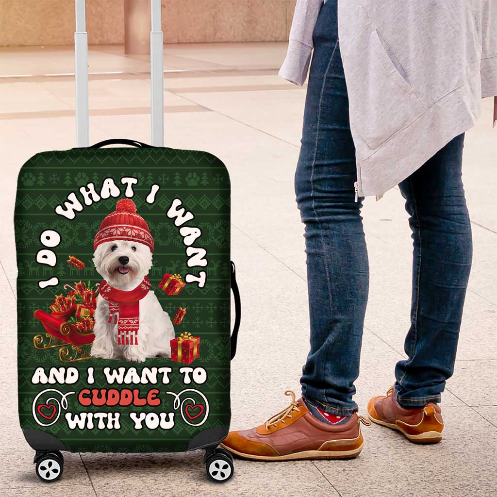 West Highland White Terrier Christmas Luggage Cover Xmas Holiday Patterns - Wonder Print Shop