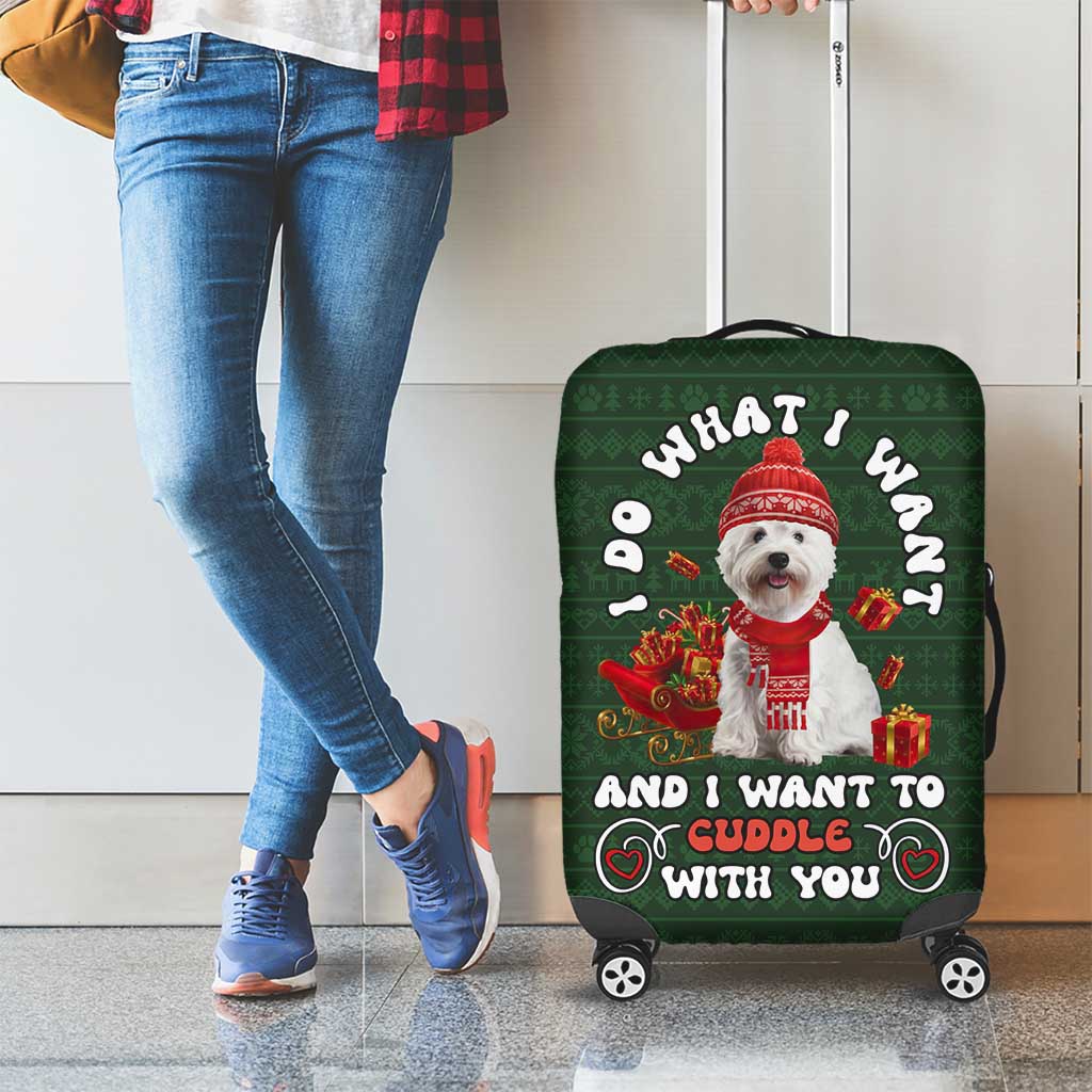 West Highland White Terrier Christmas Luggage Cover Xmas Holiday Patterns - Wonder Print Shop