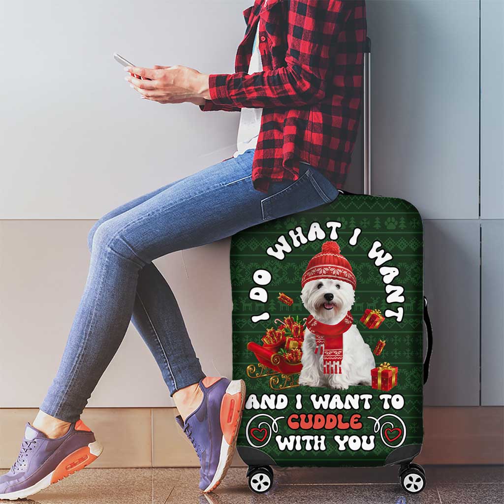 West Highland White Terrier Christmas Luggage Cover Xmas Holiday Patterns - Wonder Print Shop