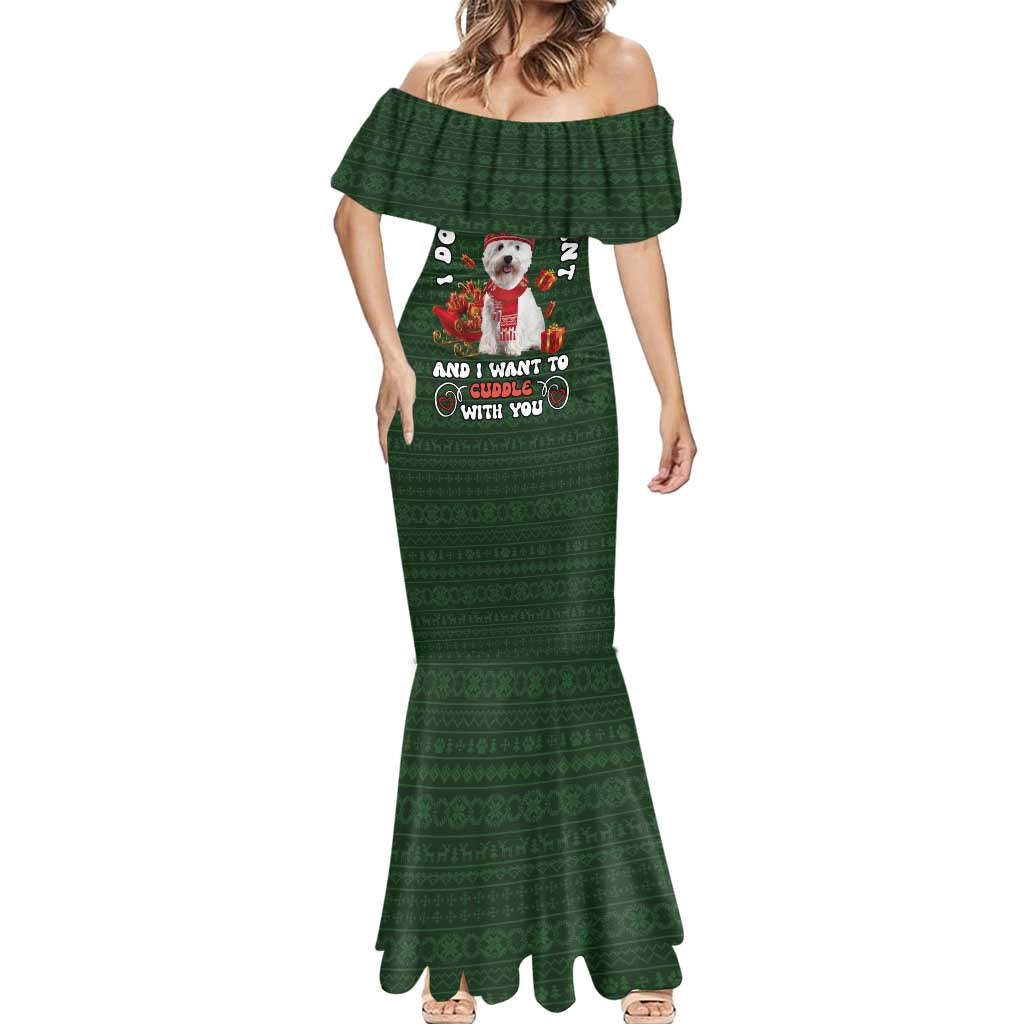 West Highland White Terrier Christmas Mermaid Dress Xmas Holiday Patterns - Wonder Print Shop