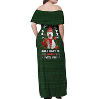 West Highland White Terrier Christmas Off Shoulder Maxi Dress Xmas Holiday Patterns - Wonder Print Shop