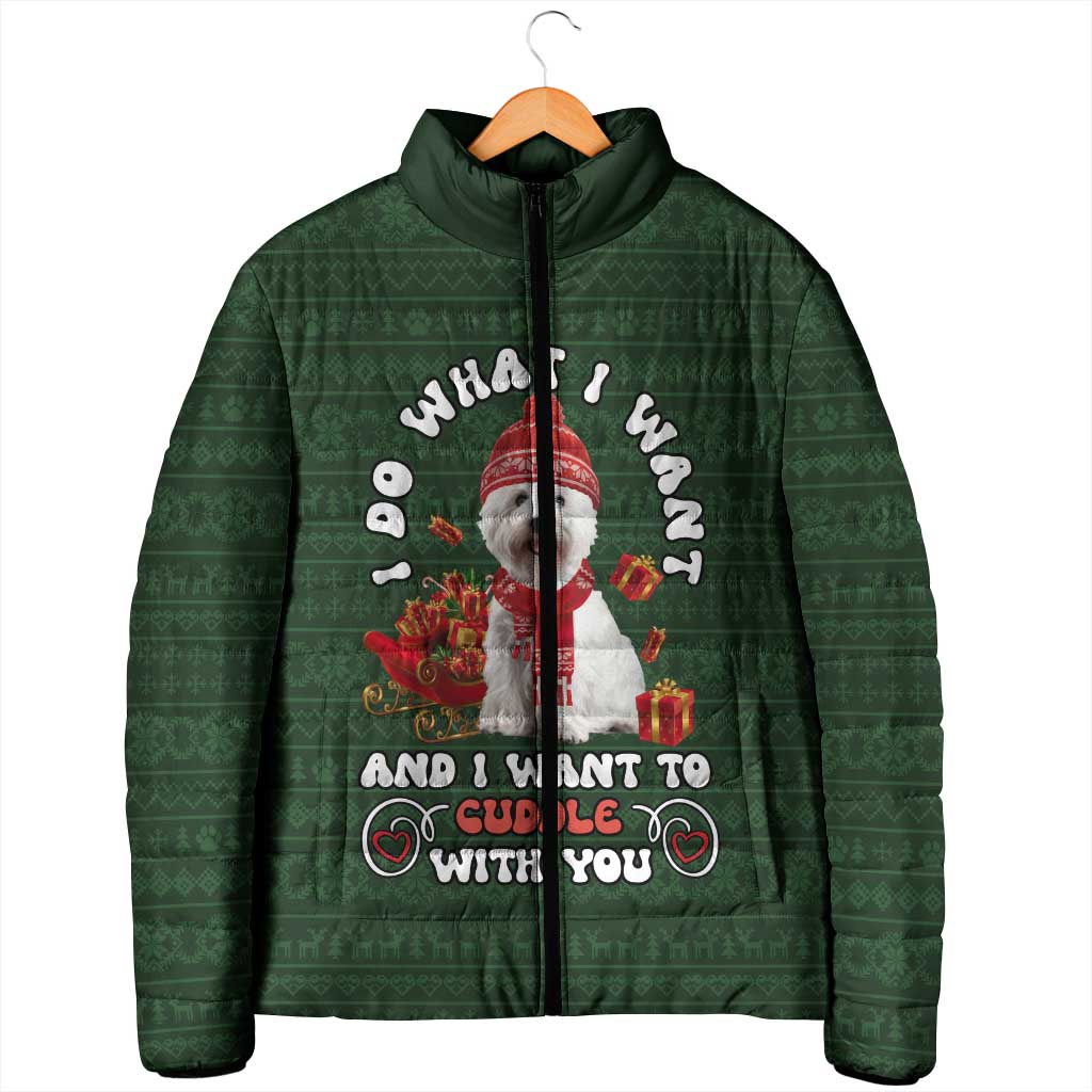 West Highland White Terrier Christmas Padded Jacket Xmas Holiday Patterns - Wonder Print Shop