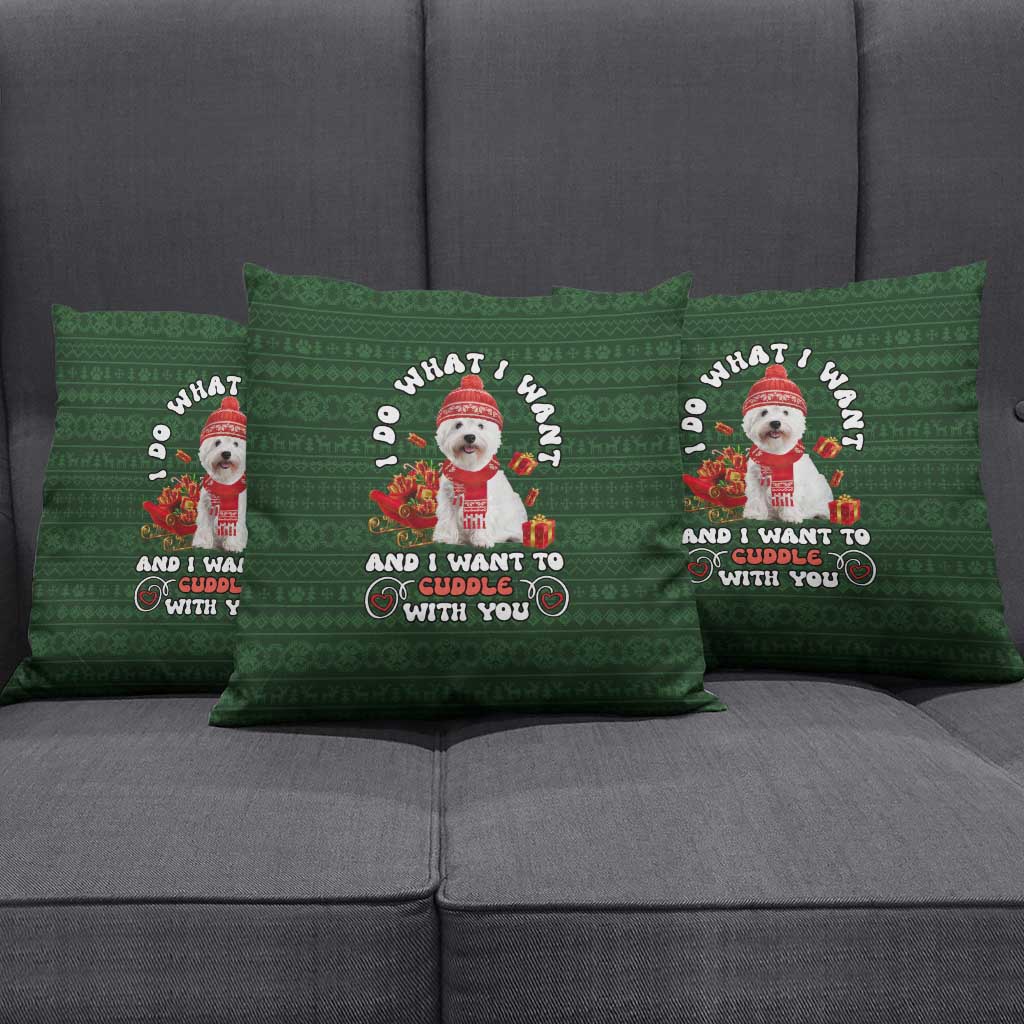 West Highland White Terrier Christmas Pillow Cover Xmas Holiday Patterns - Wonder Print Shop