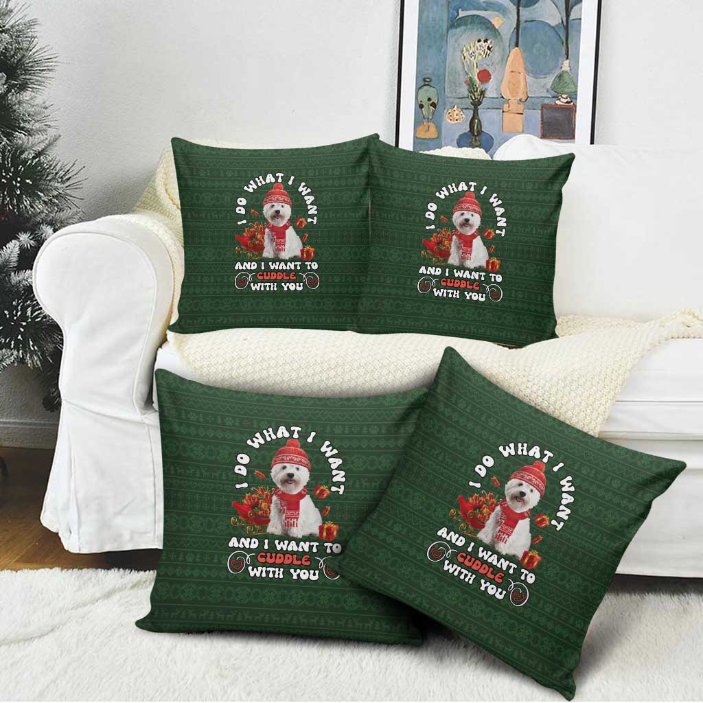 West Highland White Terrier Christmas Pillow Cover Xmas Holiday Patterns - Wonder Print Shop