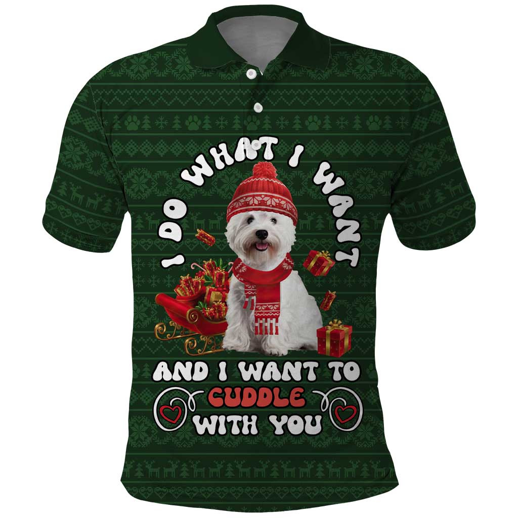 West Highland White Terrier Christmas Polo Shirt Xmas Holiday Patterns - Wonder Print Shop