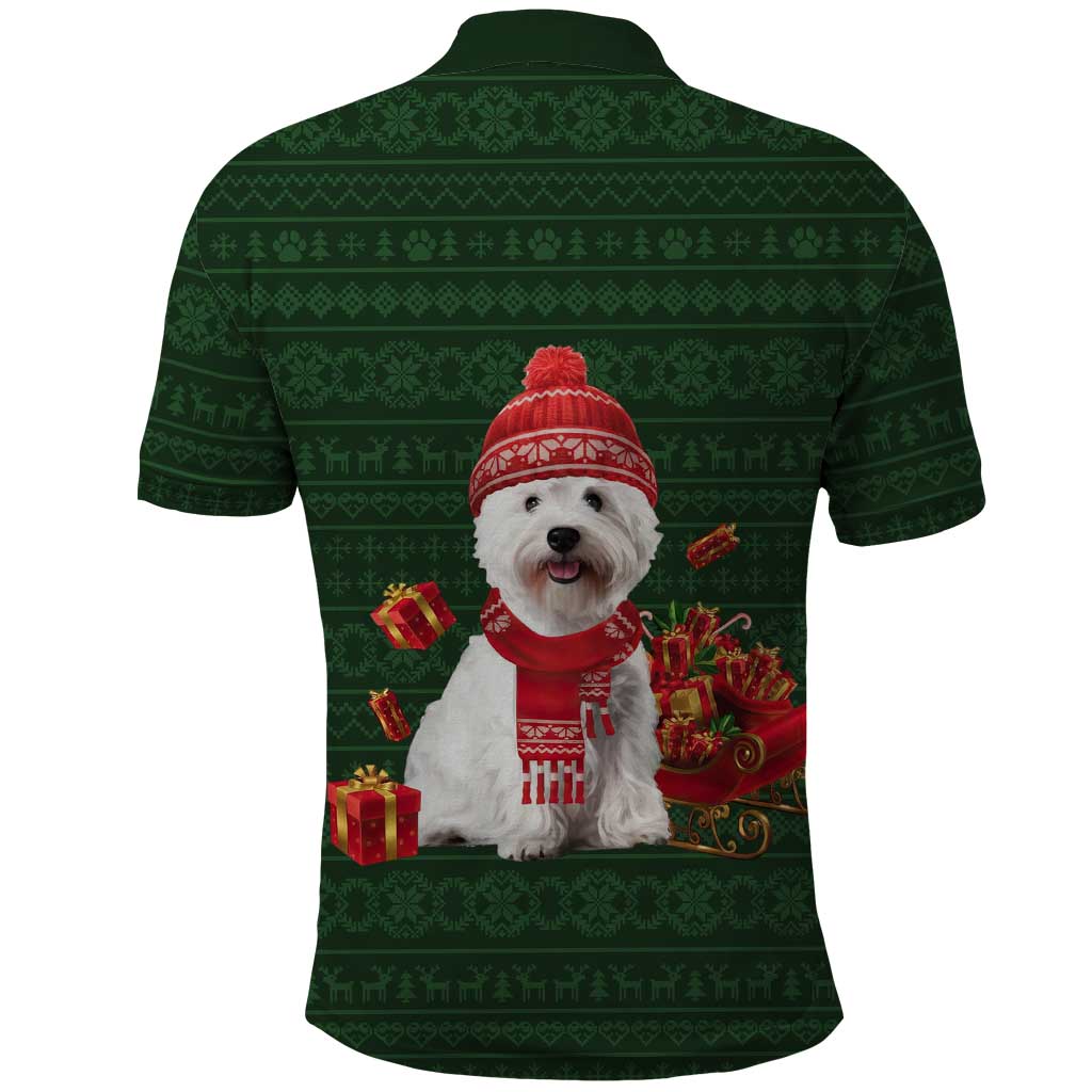 West Highland White Terrier Christmas Polo Shirt Xmas Holiday Patterns - Wonder Print Shop