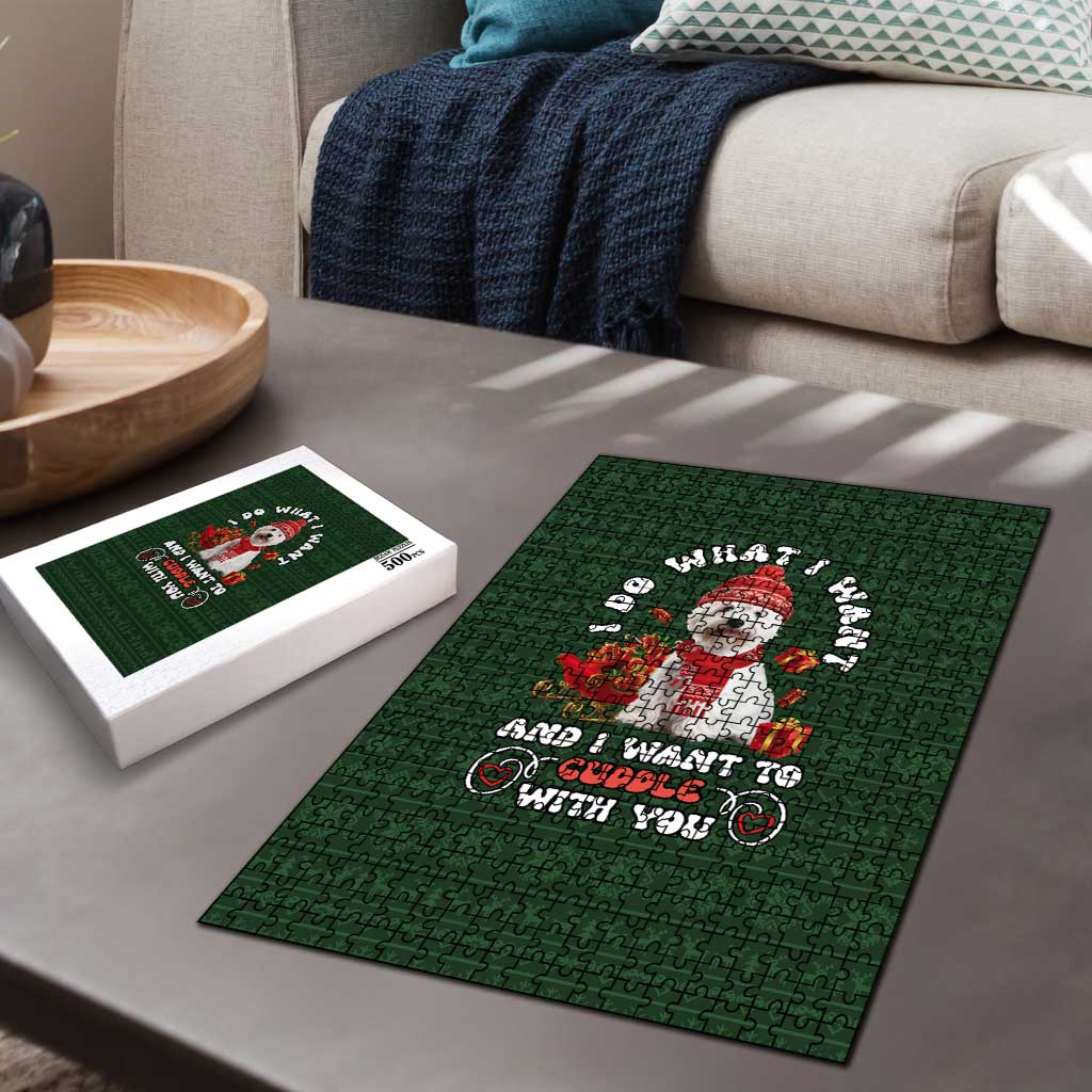 West Highland White Terrier Christmas Puzzle Xmas Holiday Patterns - Wonder Print Shop