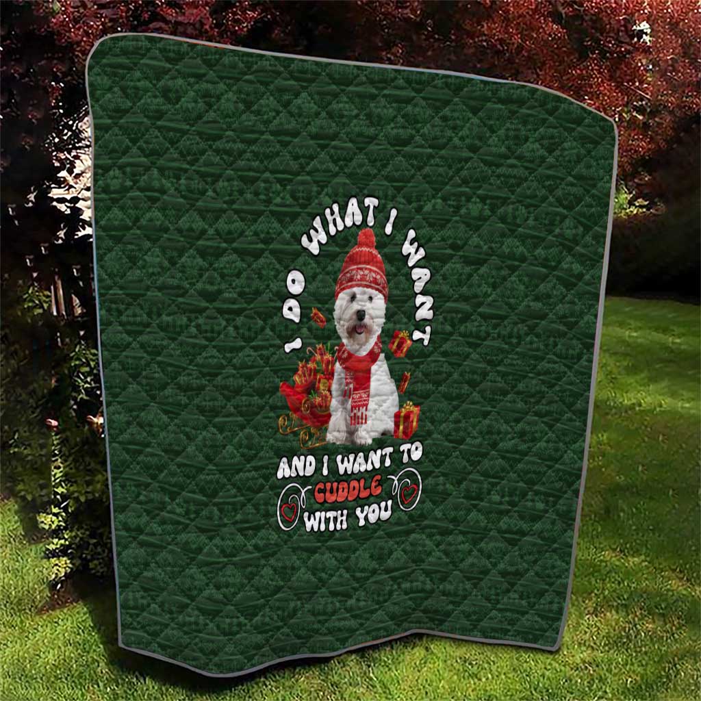 West Highland White Terrier Christmas Quilt Xmas Holiday Patterns - Wonder Print Shop
