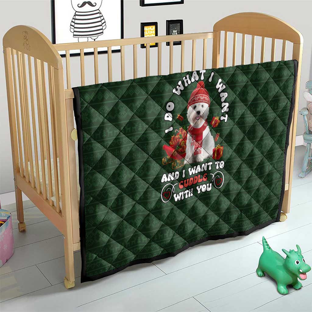 West Highland White Terrier Christmas Quilt Xmas Holiday Patterns - Wonder Print Shop