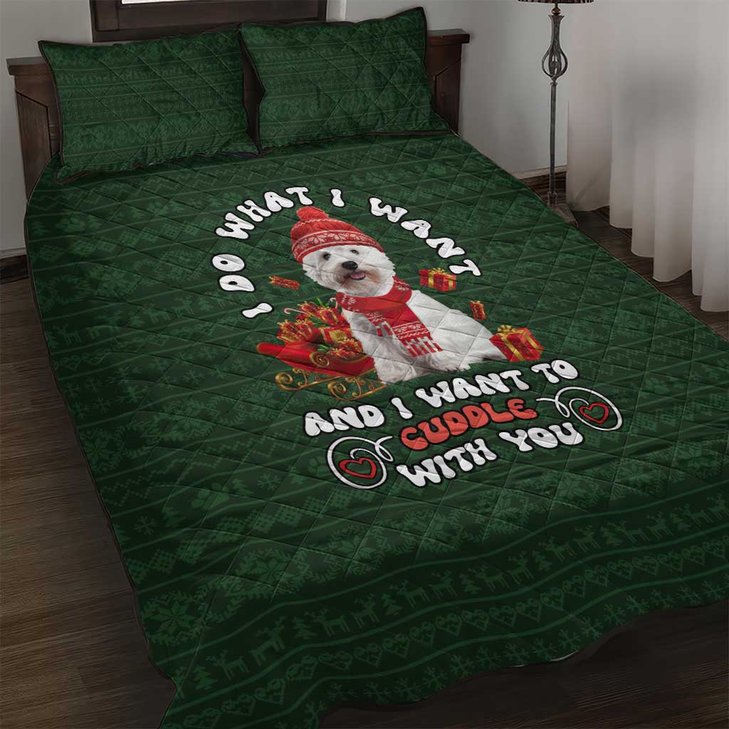 West Highland White Terrier Christmas Quilt Bed Set Xmas Holiday Patterns - Wonder Print Shop