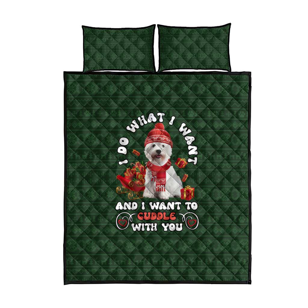 West Highland White Terrier Christmas Quilt Bed Set Xmas Holiday Patterns - Wonder Print Shop