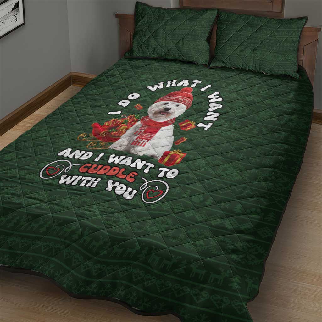 West Highland White Terrier Christmas Quilt Bed Set Xmas Holiday Patterns - Wonder Print Shop