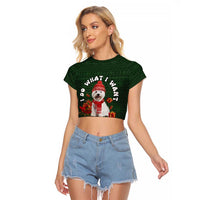 West Highland White Terrier Christmas Raglan Cropped T Shirt Xmas Holiday Patterns - Wonder Print Shop