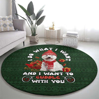 West Highland White Terrier Christmas Round Carpet Xmas Holiday Patterns - Wonder Print Shop