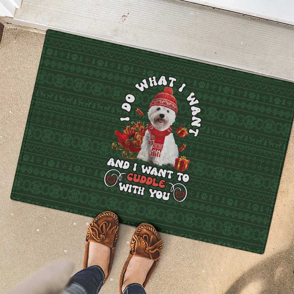 West Highland White Terrier Christmas Rubber Doormat Xmas Holiday Patterns - Wonder Print Shop