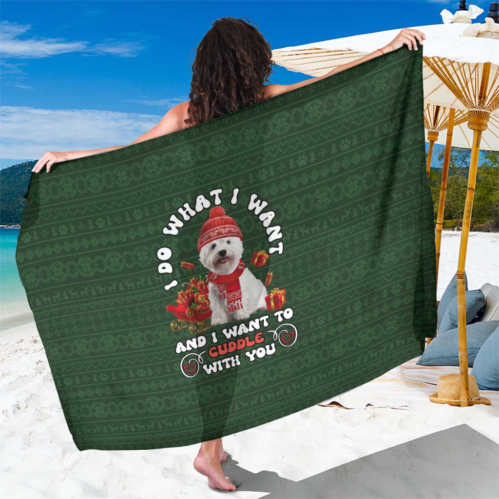 West Highland White Terrier Christmas Sarong Xmas Holiday Patterns - Wonder Print Shop
