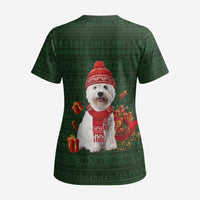 West Highland White Terrier Christmas Scrub Top Xmas Holiday Patterns - Wonder Print Shop