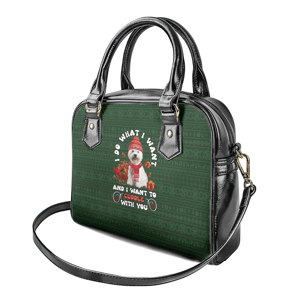 West Highland White Terrier Christmas Shoulder Handbag Xmas Holiday Patterns - Wonder Print Shop
