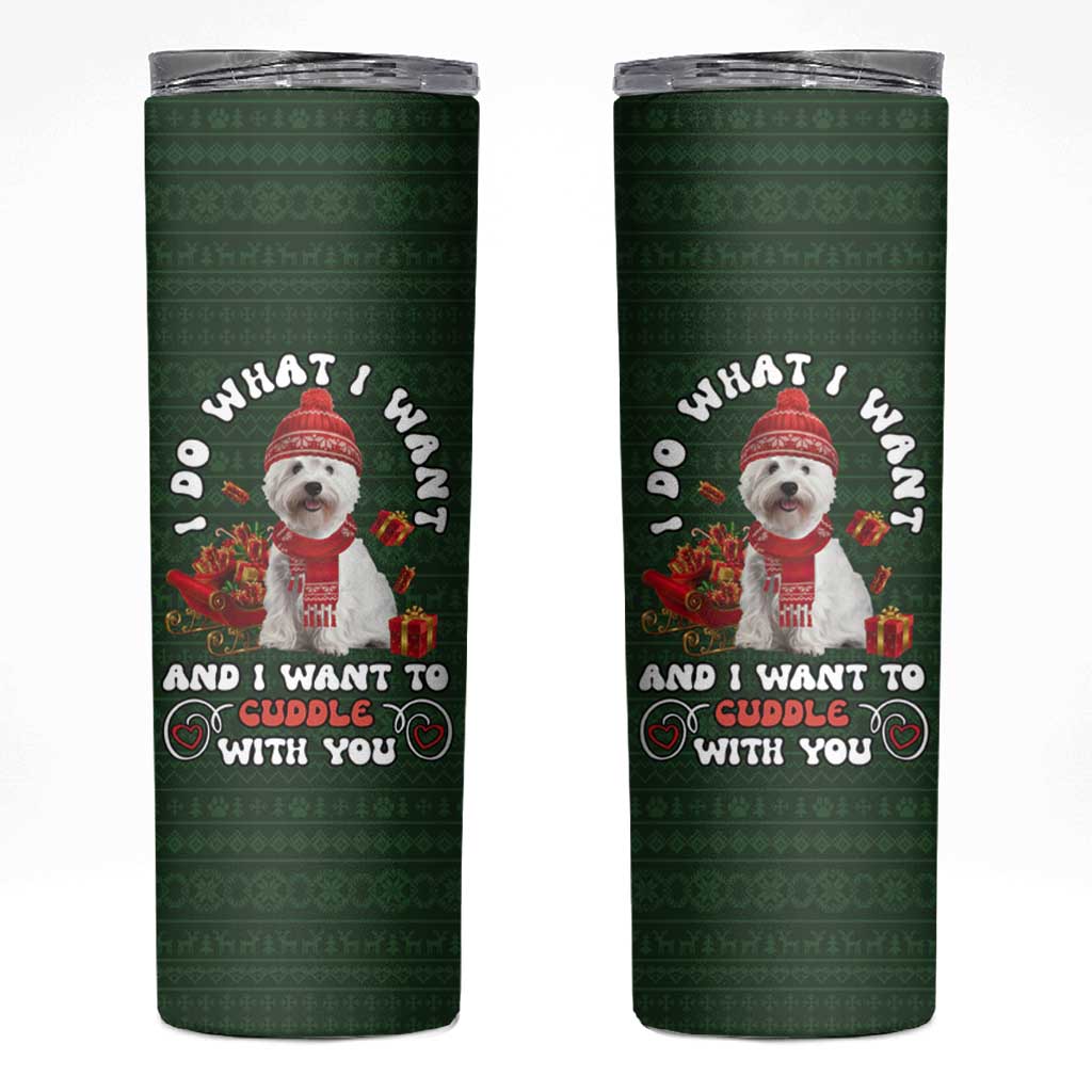 West Highland White Terrier Christmas Skinny Tumbler Xmas Holiday Patterns - Wonder Print Shop
