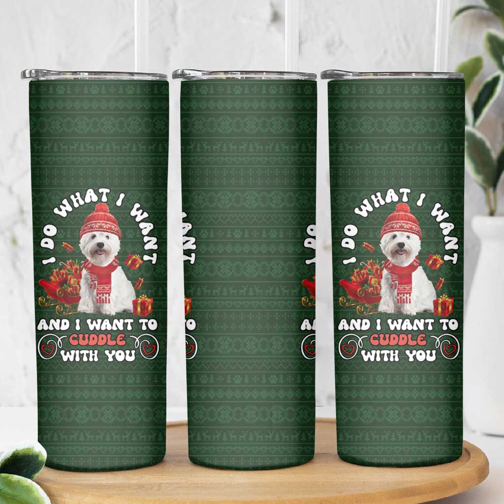 West Highland White Terrier Christmas Skinny Tumbler Xmas Holiday Patterns - Wonder Print Shop