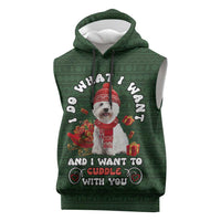 West Highland White Terrier Christmas Sleeveless Hoodie Xmas Holiday Patterns - Wonder Print Shop
