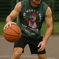 West Highland White Terrier Christmas Sleeveless Hoodie Xmas Holiday Patterns - Wonder Print Shop