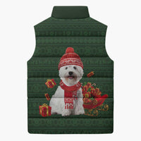 West Highland White Terrier Christmas Sleeveless Puffer Jacket Xmas Holiday Patterns - Wonder Print Shop