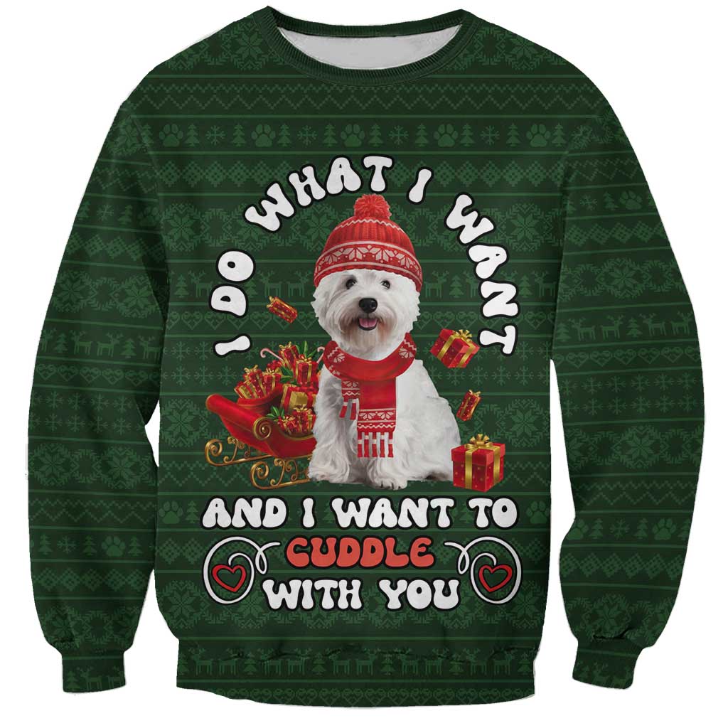 West Highland White Terrier Christmas Sweatshirt Xmas Holiday Patterns - Wonder Print Shop