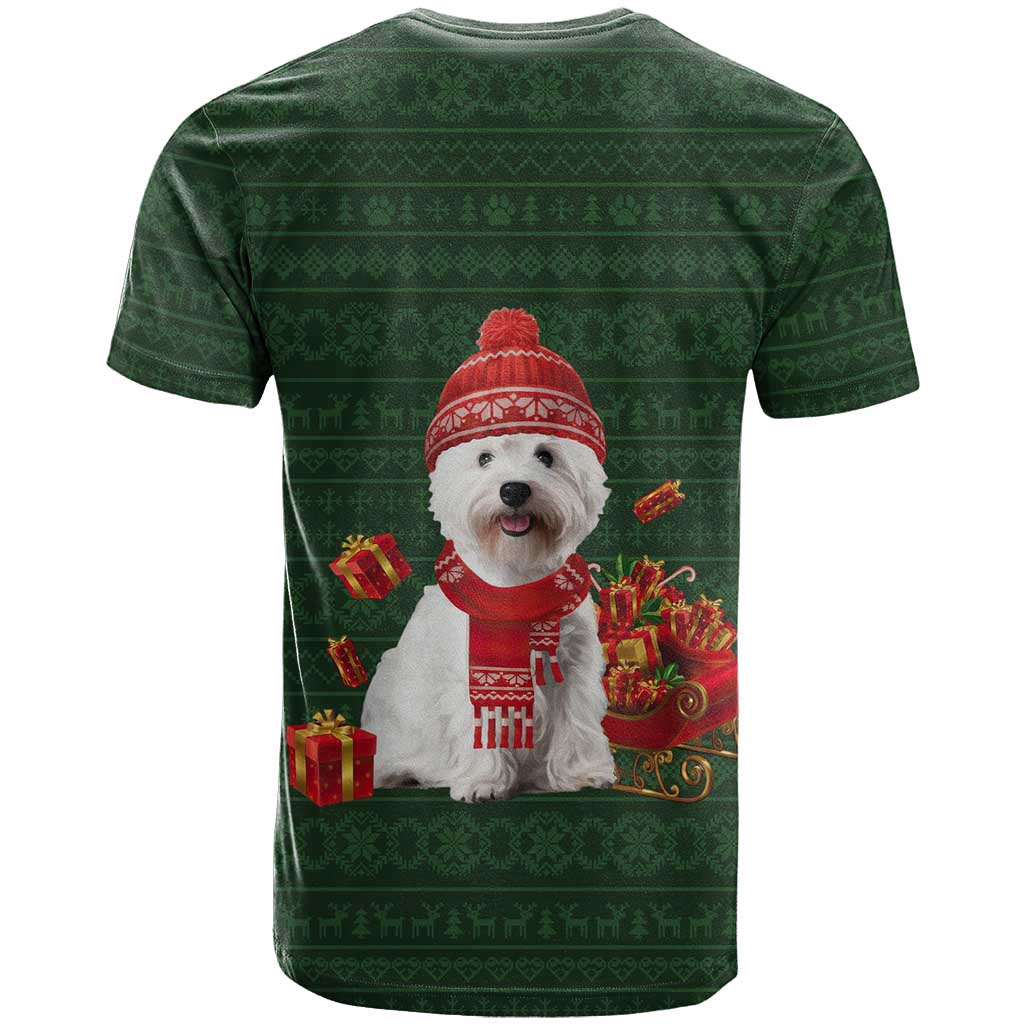 West Highland White Terrier Christmas T Shirt Xmas Holiday Patterns - Wonder Print Shop