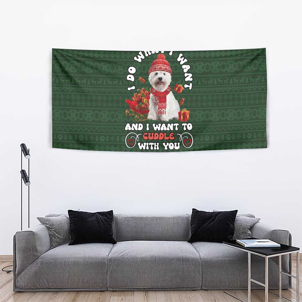 West Highland White Terrier Christmas Tapestry Xmas Holiday Patterns - Wonder Print Shop