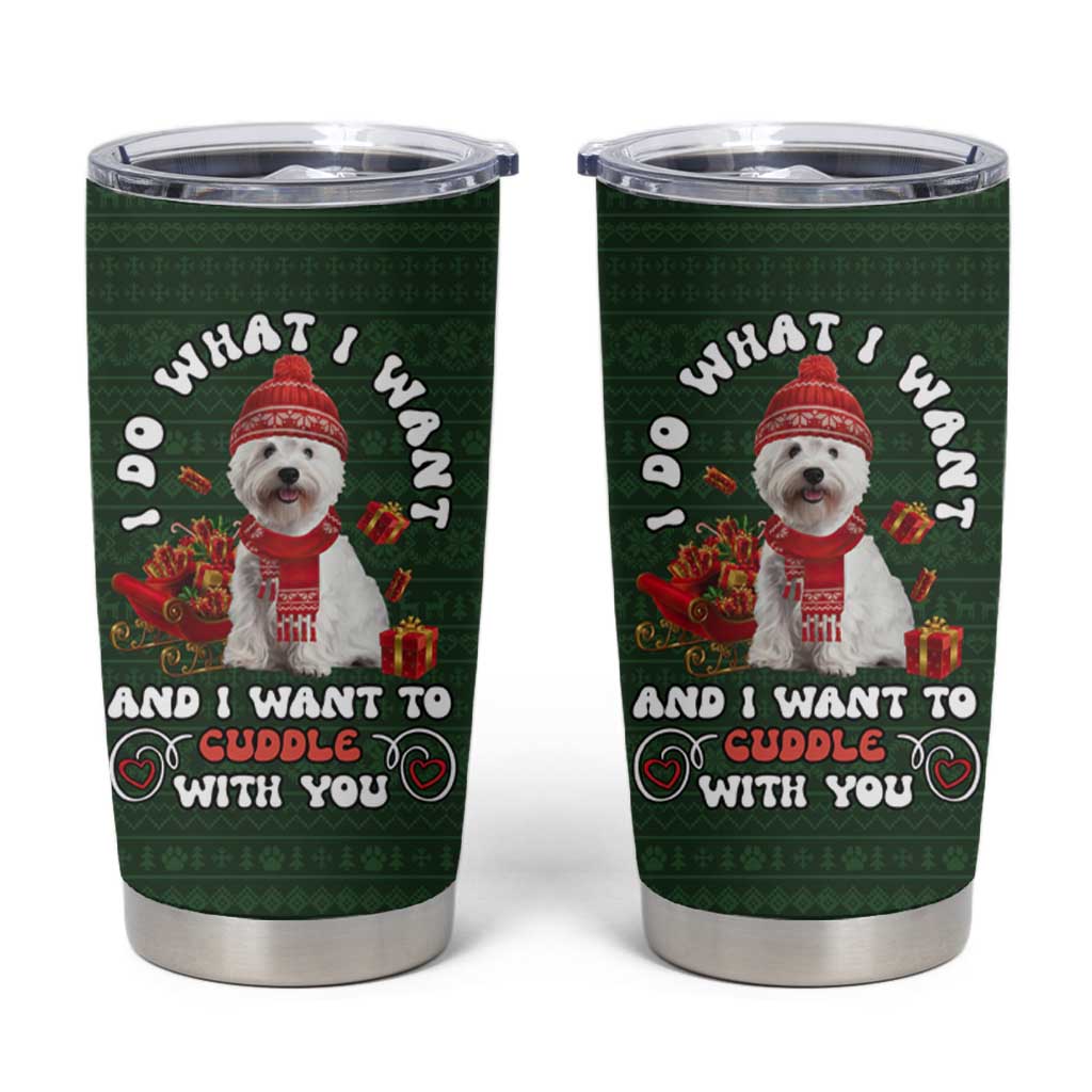 West Highland White Terrier Christmas Tumbler Cup Xmas Holiday Patterns - Wonder Print Shop
