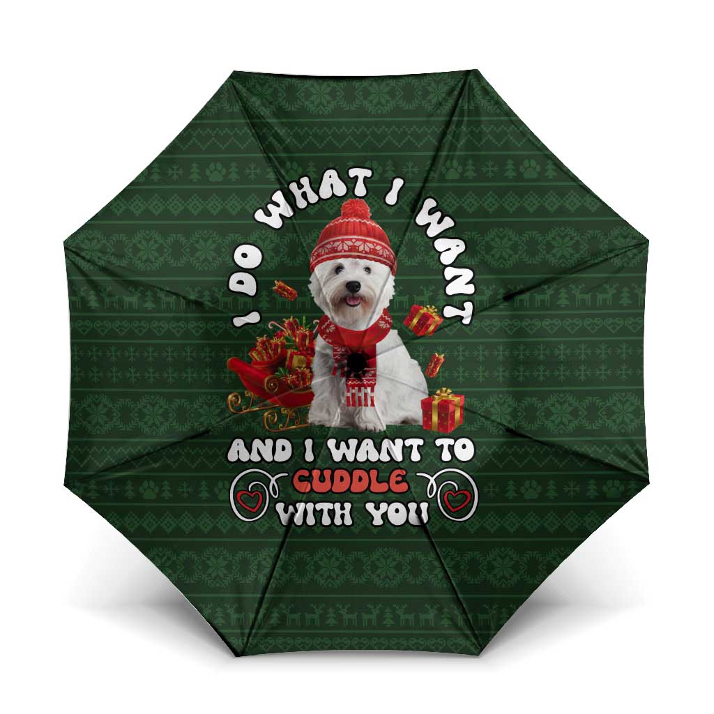West Highland White Terrier Christmas Umbrella Xmas Holiday Patterns - Wonder Print Shop