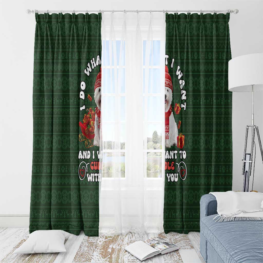 West Highland White Terrier Christmas Window Curtain Xmas Holiday Patterns - Wonder Print Shop