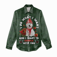 West Highland White Terrier Christmas Women Casual Shirt Xmas Holiday Patterns - Wonder Print Shop