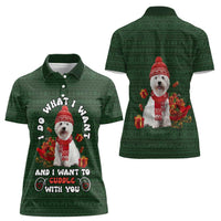West Highland White Terrier Christmas Women Polo Shirt Xmas Holiday Patterns - Wonder Print Shop