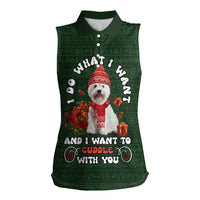 West Highland White Terrier Christmas Women Sleeveless Polo Shirt Xmas Holiday Patterns - Wonder Print Shop