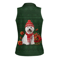 West Highland White Terrier Christmas Women Sleeveless Polo Shirt Xmas Holiday Patterns - Wonder Print Shop