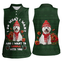 West Highland White Terrier Christmas Women Sleeveless Polo Shirt Xmas Holiday Patterns - Wonder Print Shop
