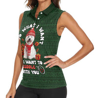 West Highland White Terrier Christmas Women Sleeveless Polo Shirt Xmas Holiday Patterns - Wonder Print Shop