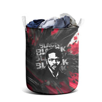 Steve Biko Laundry Basket with Black Consciousness Portrait, Power Fist Symbol and Red-Black Freedom - Wonder Print Shop
