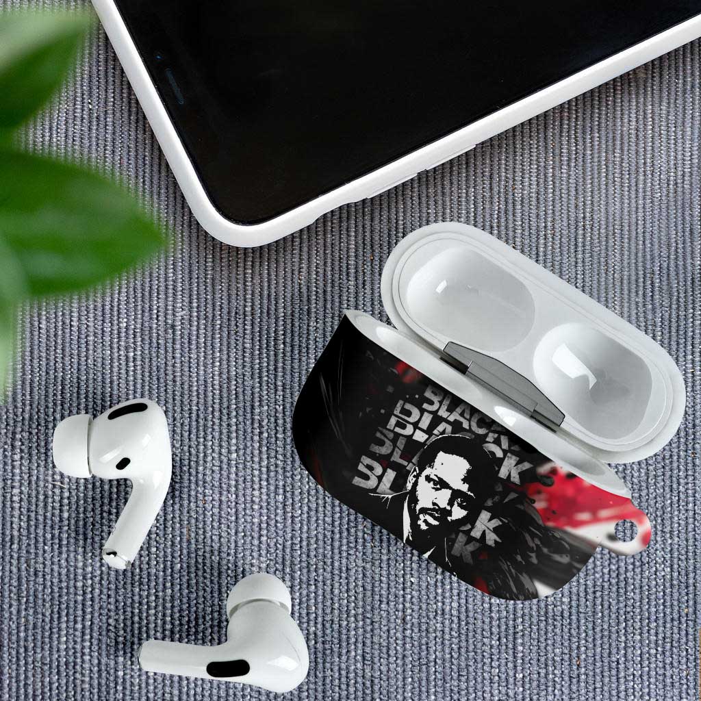 Steve Biko AirPods Case with Black Consciousness Portrait, Power Fist Symbol and Red-Black Freedom - Wonder Print Shop