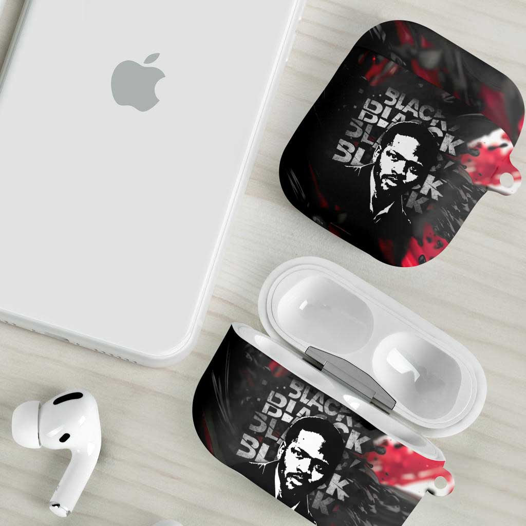 Steve Biko AirPods Case with Black Consciousness Portrait, Power Fist Symbol and Red-Black Freedom - Wonder Print Shop