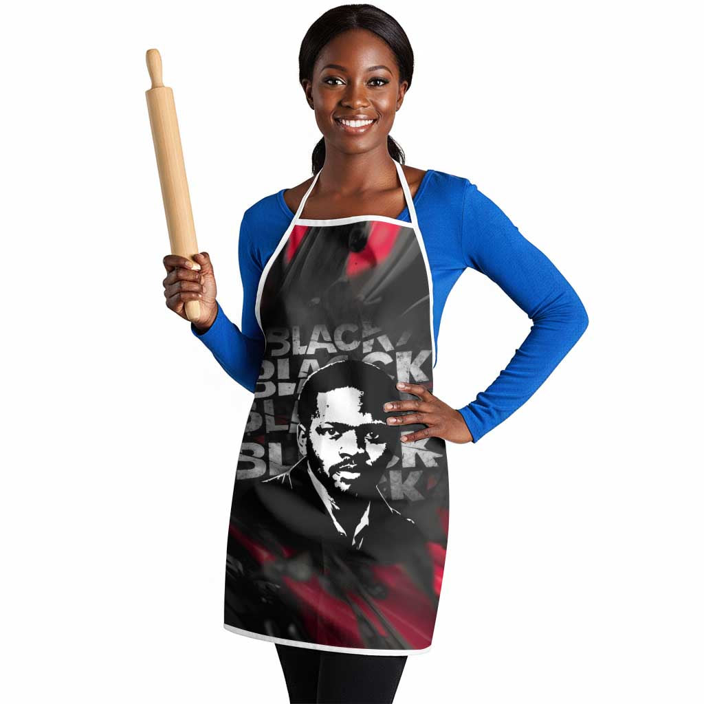 Steve Biko Apron with Black Consciousness Portrait, Power Fist Symbol and Red-Black Freedom - Wonder Print Shop