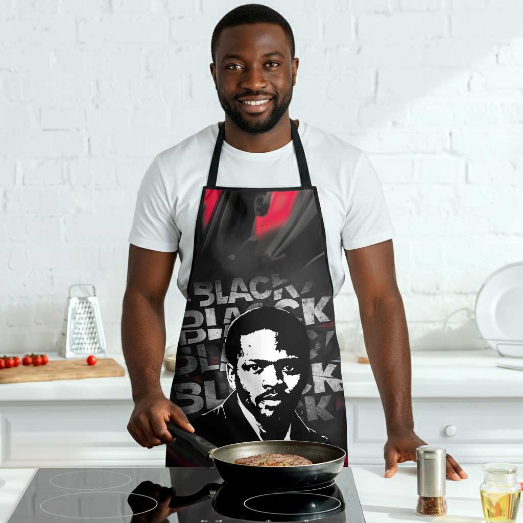 Steve Biko Apron with Black Consciousness Portrait, Power Fist Symbol and Red-Black Freedom - Wonder Print Shop