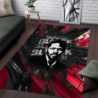 Steve Biko Area Rug with Black Consciousness Portrait, Power Fist Symbol and Red-Black Freedom - Wonder Print Shop